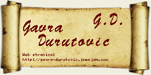 Gavra Durutović vizit kartica